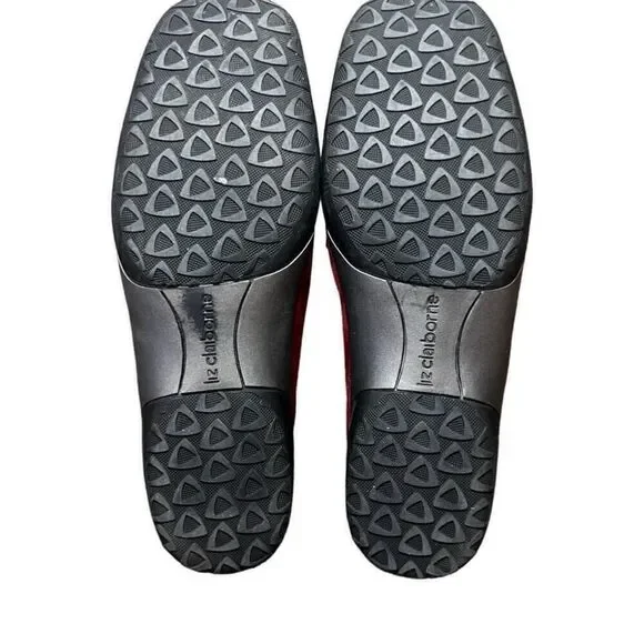 Women's Liz Claiborne Red Suede Tassel Loafers Size 7M - Picture 7 of 8